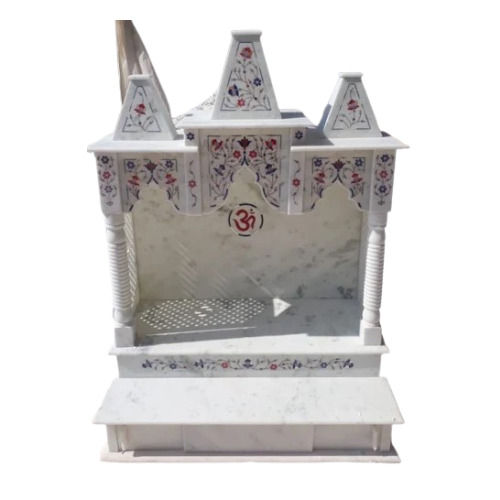 Antique White Marble Worship Temple - 1.5x2x2.5 Feet , Durable Polished Design for Indoor Spaces