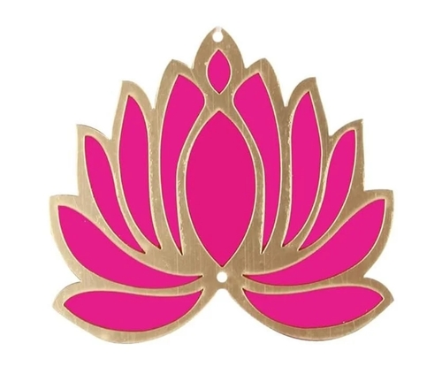 Lotus MDF Cutout Wall Hanging - 4x4 Inch, Pink | Elegant Design, Handcrafted Quality, Intricate Detailing, Modern Aesthetic, Lightweight Material, Easy Installation, Versatile Decor, Cultural Significance