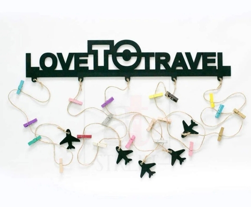 Love To Travel Black Wooden Craft Cutouts