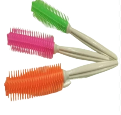 Round Hair Brush Comb - Lightweight Durable 6.5 Inch | Smooth Teeth, Versatile Use, Flexible Design, Travel-Friendly, No-Slip Grip, Color Variety