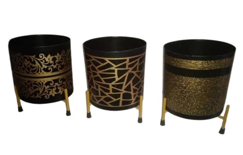 Round Metal Flower Pot
