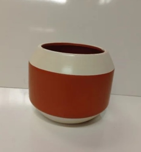 Round Plain Ceramic Pot - Ceramic Material Customized Design with Glazing Color and All-Over Plain Pattern for Interior Decor