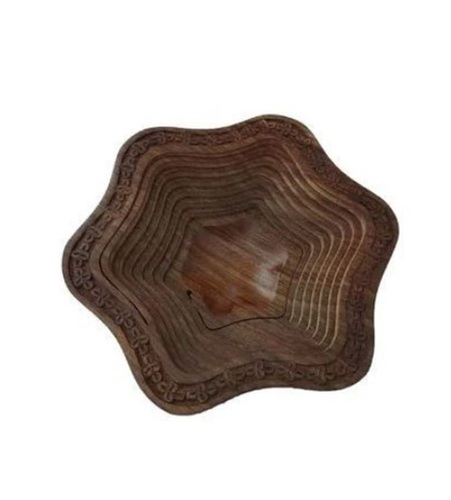 Star Wooden Serving Tray - Wood Material, All Size, Brown Color, Polished Finish | Star Shape Design for Elegant Home Serving