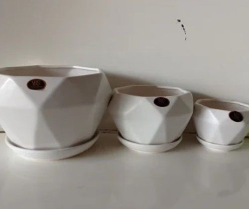 White Plain Ceramic Pot