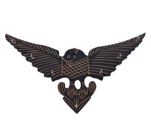 Wooden Key Holder - 244 g 7 Hooks Antique Imitation Style Brown Wood Finish