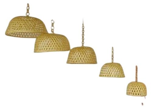 Bamboo Pendant Lighting Lampshade - Handwoven Brown Bamboo Round Shape | Minimalist Design Timeless Appeal Easy to Clean Flexible Styling Cultural Significance