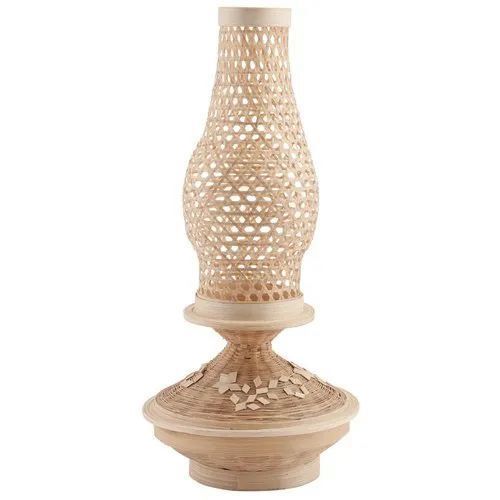 Bamboo Table Lamp Shade - Natural Bamboo Material, Handcrafted Design, Brown Color, Eco-Friendly Option, Light-Filtering Feature, Rustic Aesthetic