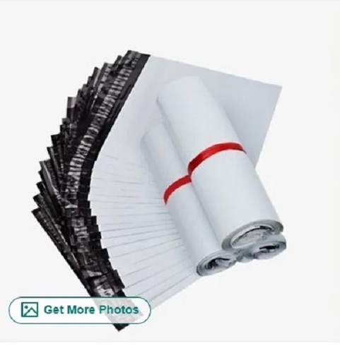 Courier Bag - Biodegradable, Plain Pattern, Rectangular Shape | HDPE Material, 6.5x8 Inches, White Color