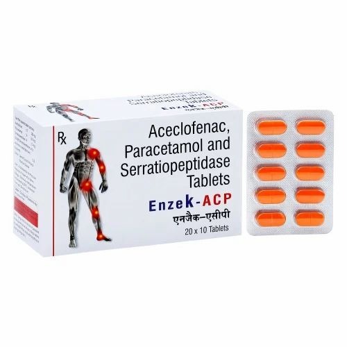 Enzek Acp Aceclofenac Paracetamol Serratiopeptidase Tablets
