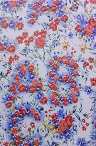 Flower Printed Rexine Fabric - PVC Coated, 50m Roll Length, Multicolor Design, Ideal for Bags, Pouches, Luggage, and Shoes