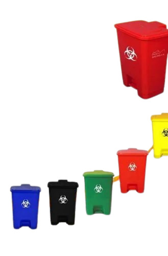 Foot Pedal Plastic Dustbin - HDPE 290x325x425mm Size | 20 Litre Capacity Rectangular Various Colors