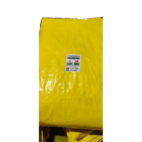 NAKODA TARPAULIN - 90 GSM PE Laminated Yellow HDPE Tripal | Waterproof, Plain Tent Style, Woven Technique for Water and Wind Protection