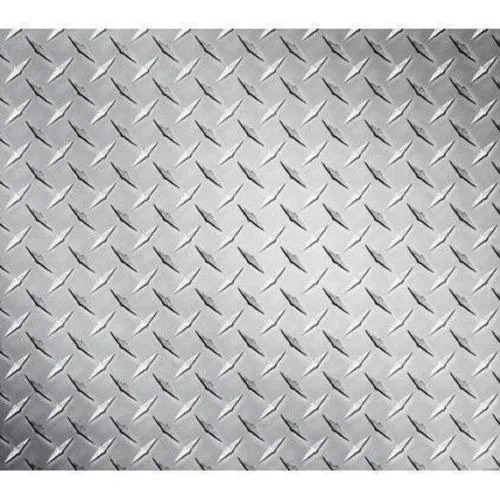 MS Chequered Plate - Durable Mild Steel, Silver Color, High Strength, Corrosion Resistant | Ideal for Industrial and Other Applications