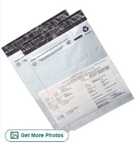 Plain Plastic Courier Bag - 6.5 X Inch , White Biodegradable Material with Customized Resealable Closure