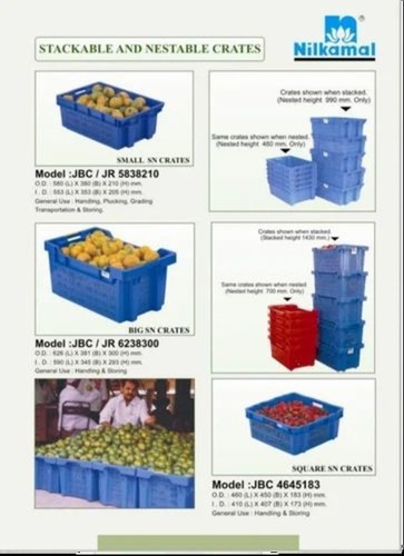 Plastic Crate - 300X200X150 mm, Blue Solid Box Design | Durable Plastic Material for Shop Use