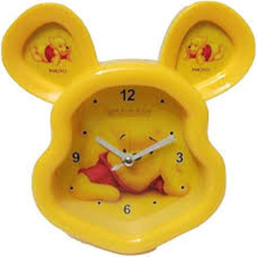 Pooh Clock Photo Frame - Plastic Material, 6" x 6" Approx Size, Yellow Color, Box Packaging | Customizable Multicolor Features