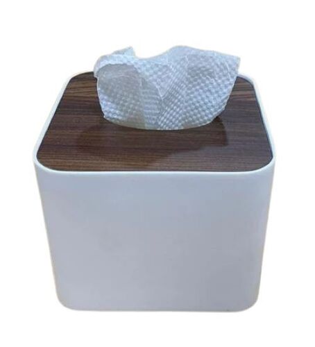 Pop Up Tissue Dispenser - Durable Material, Compact Design, Glossy Finish in White & Dark Brown | Easy Dispensing, Hygienic Access, One-Touch Operation, Refillable System