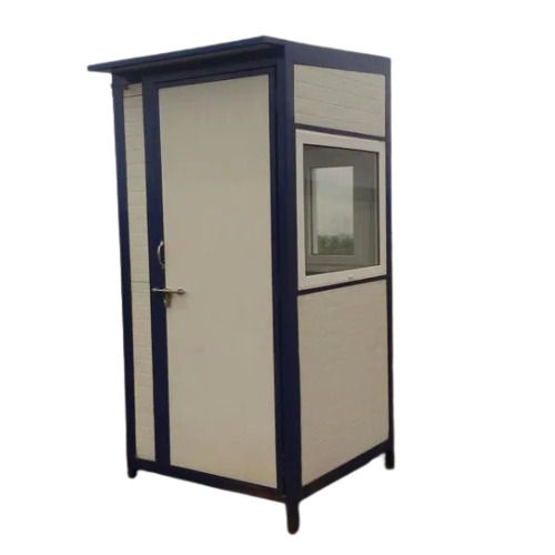 Portable Prefabricated Security Cabin - Mild Steel, 8 Feet Tall, Rectangular Shape, Coated Surface, White/Green/Blue Colors | Features: 5 mm Thickness, Easy to Move, Ideal for Guard Rooms