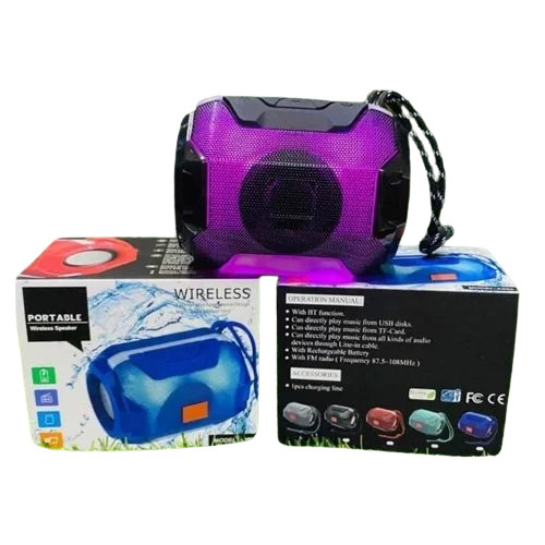 Portable Wireless Speakers - Plastic, Standard Size, Purple & Black | Digital, Shock & Heat Resistant, Bluetooth & USB Support, High Bass
