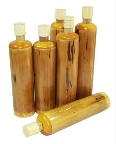 Pure Handmade Bamboo Bottle - 500-750 Milliliter, Brown | Lightweight, Durable, Biodegradable, Stylish, Unique Grain Patterns, Reusable, Sustainable Choice