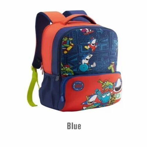 School Bag - Polyester Material, 3 Compartments, Blue Color | Attractive Multicolor Custom Design