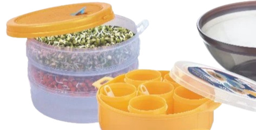 Spices Container - Plastic, 1300 Ml, Round Shape, Plain Pattern | Versatile Usage for Kitchen, Home, and Hotel