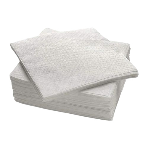 Tissue Paper Napkin - 10x10 Cm , White Plain Design for Restaurant, Home, Office & Hotel Use