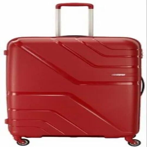 Trolley Bag - Polycarbonate, 79cm Size, Dark Red Color , Durable Zipper Closure for Hassle-Free Travelling