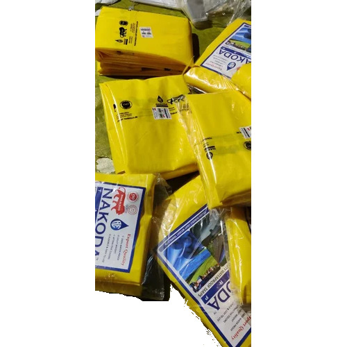 Yellow PE Laminated Tarpaulin - 40x40 Feet | 100% Virgin Waterproof, Standard Design, HDPE Material for Cargo and Equipment Protection