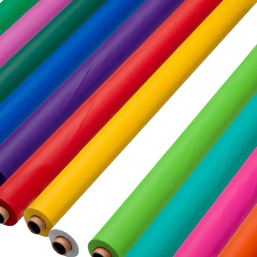 Catering Table Roll - Multi Color Plastic, 48 GSM | Disposable, Waterproof, Oilproof for Home, Banquet, Party, Wedding Use, Plain Design