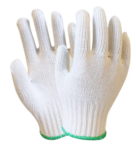 Cotton Cloth Glove - 150 GSM, White Full Finger Design | Breathable, Quick Dry, Washable Safety Gloves