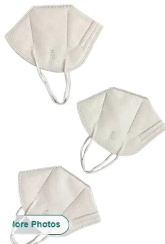 N95 Reusable Face Mask - 5 Layer Plain Design Without Valve | Standard Size, Skin Friendly Fabric, Multiple Use For Adults And Children, White Color