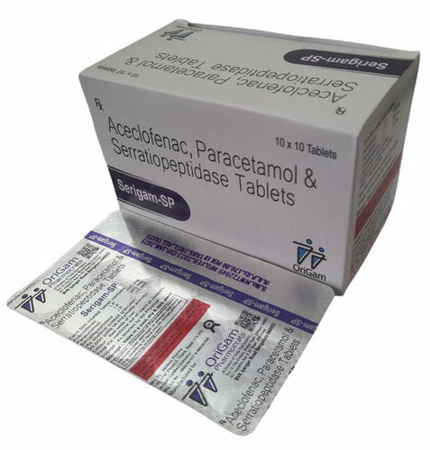 Aceclofenac Paracetamol Serratiopeptidase Tablets - Medicine Grade, Prescription Required For Hospital and Clinic Use, Cool and Dry Storage