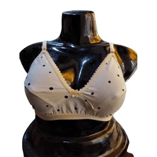 Cotton Bra - Plunge Neck, Sleeveless, Dotted Pattern | Washable, Fade and Wrinkle Resistant, Breathable and Skin-Friendly