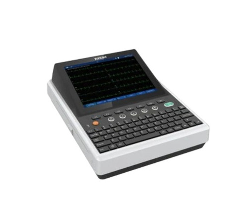 Zoncare Digital 12 Channel ECG Machine - 10" Touch Screen, 1000 Inbuilt Memory, LAN & WIFI Connectivity, Full Alphanumeric Keyboard, Portable Design