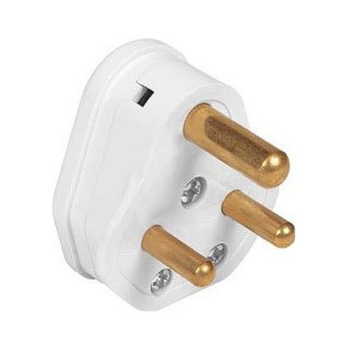Electrical Plug - Plastic Standard Size White | Shock and Heat Resistant Easy to Install High Efficiency Solid Surface