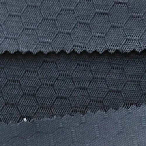 Honeycomb PU Coated Polyester Fabric - 200-250 GSM Black and Blue Colors | Washable Woven Technique 100% Polyester Plain Pattern