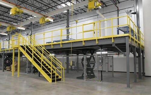 Industrial Mezzanine Floor System - Customized Height and Size, Easy To Install, Metal Material, Multi Color Finish