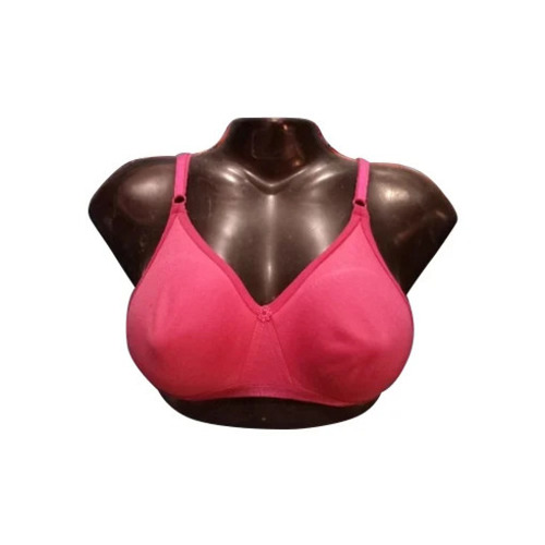 Ladies Cotton Bra - Hook-And-Eye Back Closure, 3/4th Coverage in Pink | Breathable, Skin-Friendly, Wrinkle and Fade Resistant, Ideal for Daily Wear