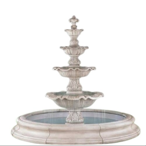 Marble Garden Fountain - Color: White