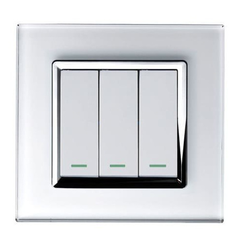 Modular Switchboards - Polycarbonate, Standard Size Square Shape, 3 Switches | High Efficiency, Shock, Heat, Water Resistance, Easy to Install