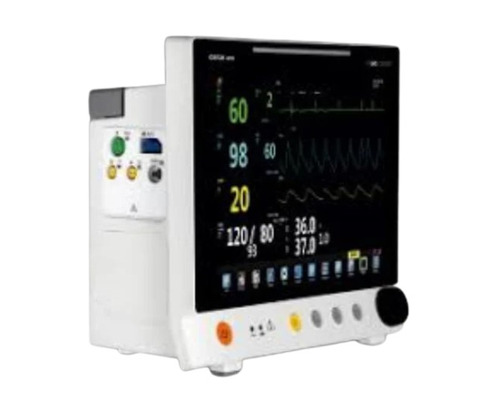 Multipara Patient Monitor - 12.1 Inch LCD Display, Waveform Speed 25, Measures ETCO2, NIBP, IBP, SPO2, Temperature, ECG, RESP | Suitable for Pediatric, Adult, Neonatal Use in Hospitals and Clinics, Available in White and Black