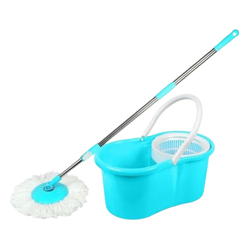 Spin Bucket Mop Set - Plastic Multi Color Dry Mop, Ideal for Efficient Floor Cleaning