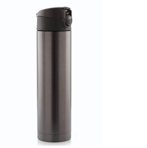 Stainless Steel Vacuum Bottle - 7 Inch Length, Black Screw Cap | 600 ml Capacity, Ideal for Water, Tea, Coffee, Juice