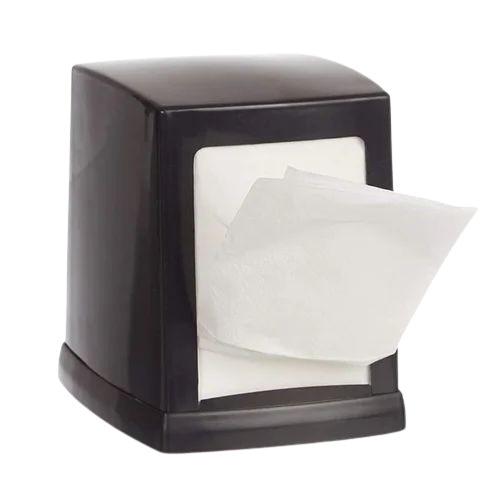 Tissue Paper Dispenser - PVC Material, Wall Mounted Design, Square Shape, Black Color | Lightweight 400 Grams, Surface Mounted