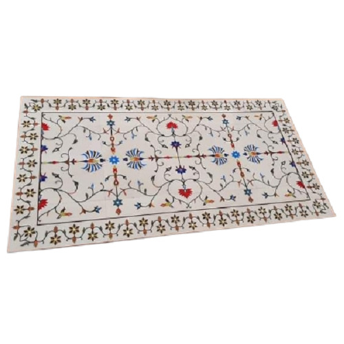 White Marble Inlay Flooring - Feature: Anti-Slip