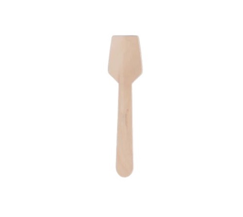 Wooden Spatula Spoon - 4 Inch, 100 Pieces, Thickness Included | Disposable, Natural Wood Construction, Versatile Use
