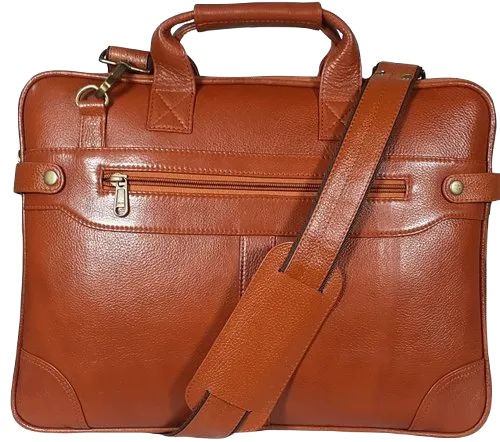 Brown Leather Laptop Bag - Customized Size, Polished Finish , Durable and Comfortable Design