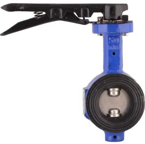 Cast Iron Butterfly Valve - 50mm Size, Wafer Type End Connection, Lever Operation for Water Use, SGI Disc at 2.5kg/cm2 Pressure