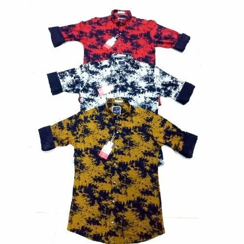 Full Sleeve Shirt - Cotton, Customized Fit, Multicolor Print | Light Weight, Breathable, 100% Washable, For Adult Males